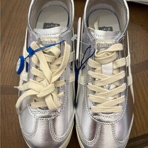 Onitsuka Tiger by Asics Silver and White Athletic Shoes